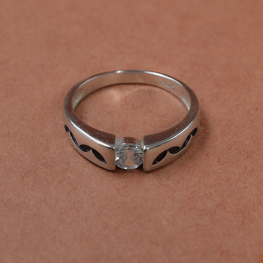silver black enamel cubic zirc