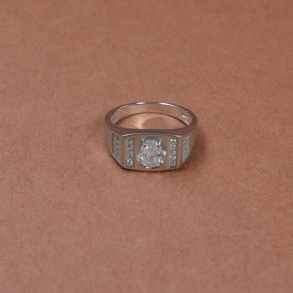 Men’s Silver CZ Pave Ring